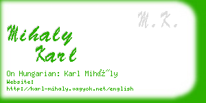 mihaly karl business card